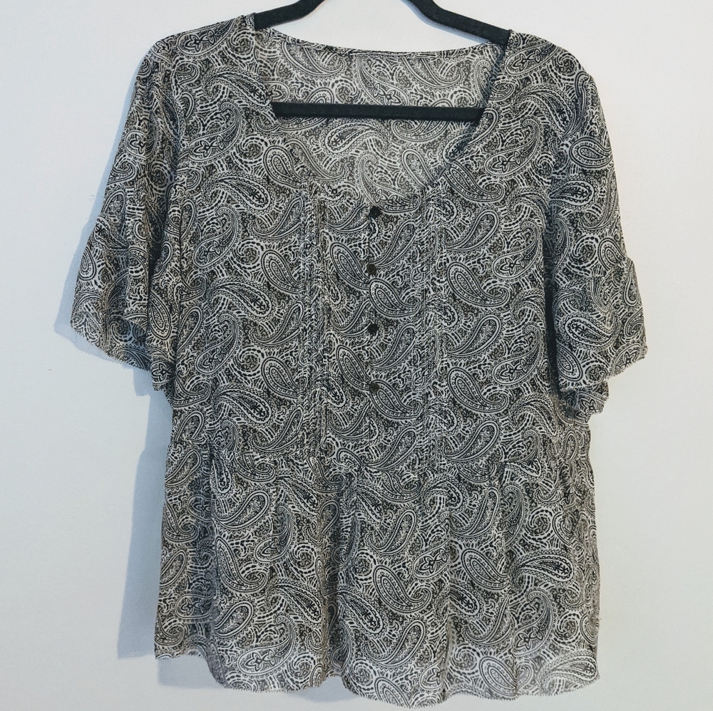 J. Crew Factory Sheer Paisley Top